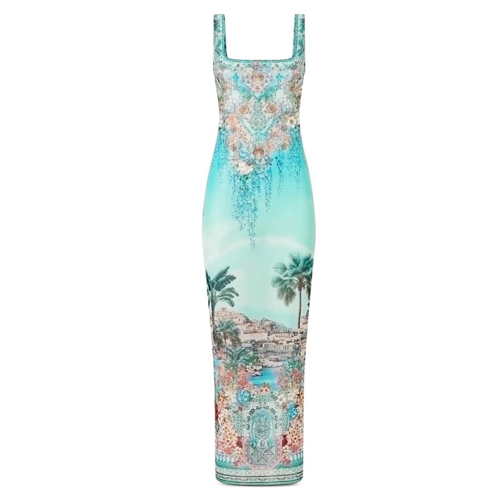 Camilla Balearic Bebe square neck beach maxi dress size XL